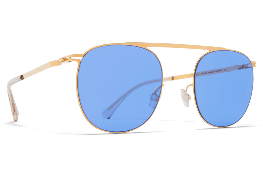MYKITA - Erling Sunglasses Glossy Gold with Super Blue Solid Lenses