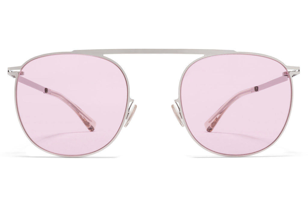 MYKITA - Erling Sunglasses Shiny Silver with Jelly Pink Solid Lenses
