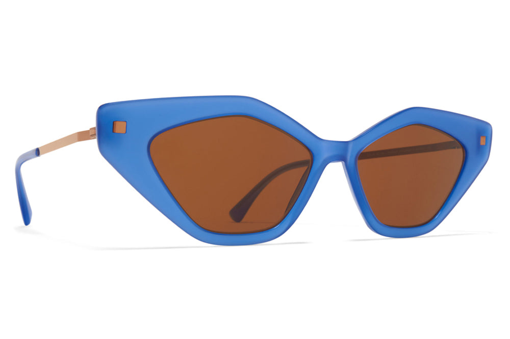 MYKITA - Gapi Sunglasses Misty Blue/Shiny Copper with Brown Solid Lenses