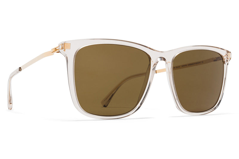 MYKITA Sunglasses - Jovva Champagne/Glossy Gold with Raw Brown Solid Lenses