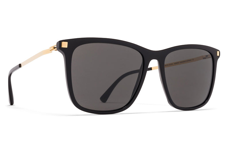 MYKITA Sunglasses - Jovva Black/Glossy Gold with Dark Grey Solid Lenses