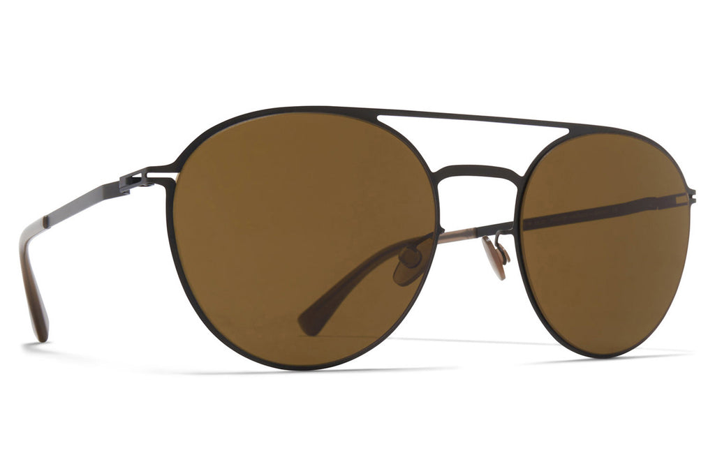 MYKITA - Julian Sunglasses Black with Raw Brown Solid Lenses