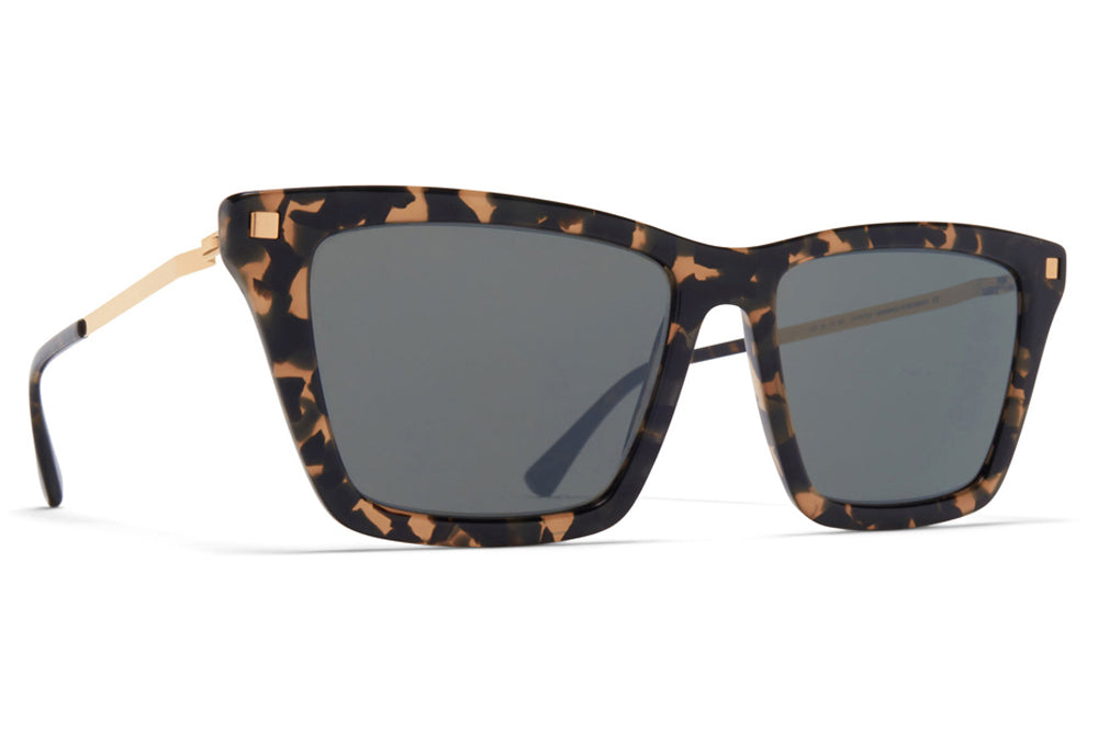 MYKITA - Kiska Sunglasses Antigua/Champagne Gold with Mirror Black Lenses