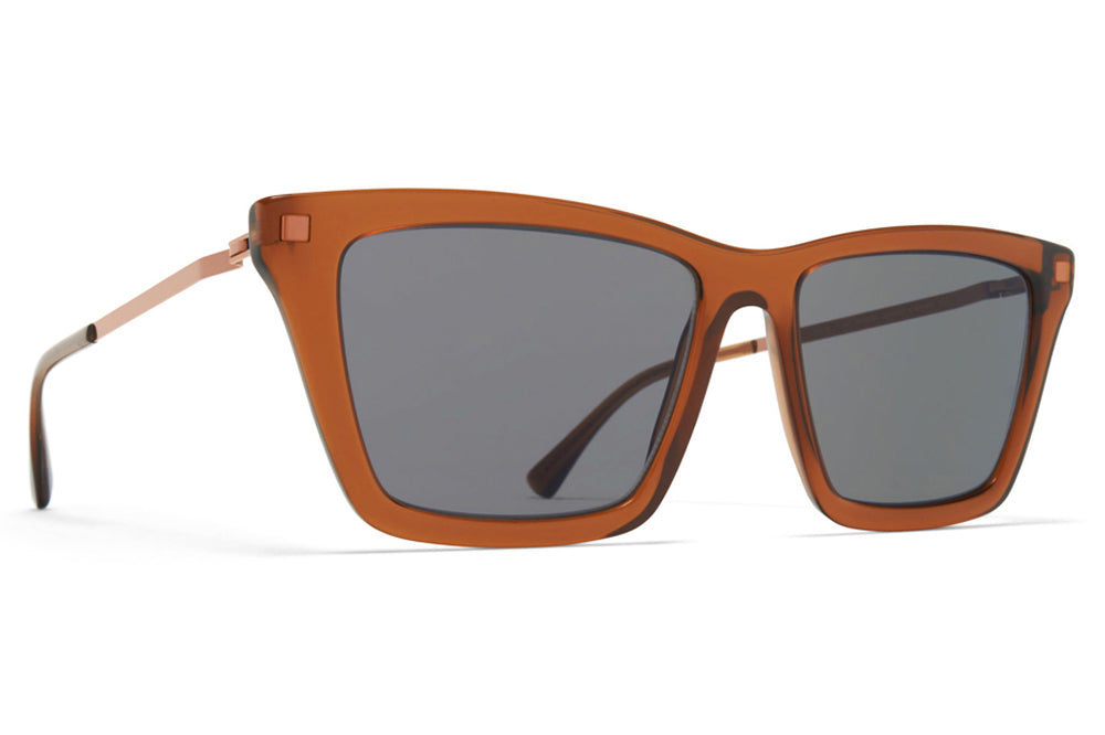MYKITA - Kiska Sunglasses Topaz/Shiny Copper with Grey Solid Lenses