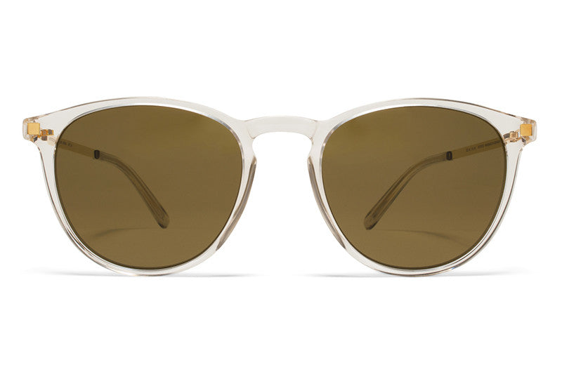MYKITA Sunglasses - Nukka Champagne/Glossy Gold with Raw Brown Solid Lenses