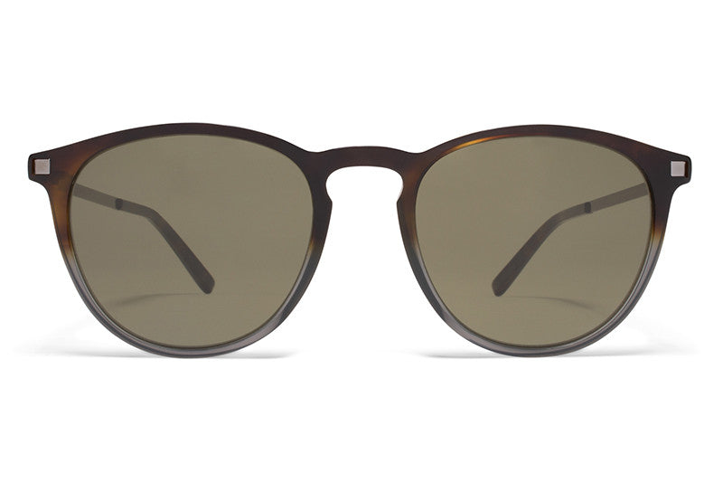 MYKITA Sunglasses - Nukka Santiago Gradient/Shiny Graphite with Raw Green Solid Lenses