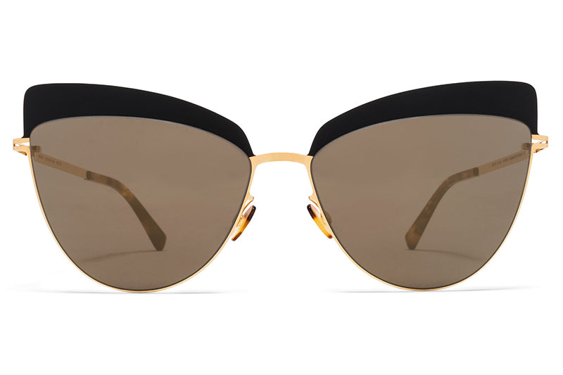 MYKITA Sunglasses - Svea Gold/Jet Black with Brilliant Grey Solid Lenses