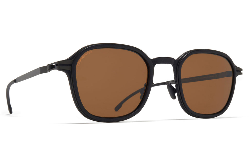 MYKITA Mylon - Fir Sunglasses MH6 - Pitch Black/Black with Polarised Pro Amber Brown Lenses