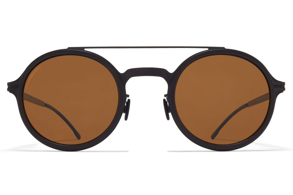 MYKITA MYLON - Hemlock Sunglasses MH6 - Pitch Black/Black with Polarized Pro Amber Brown Lenses