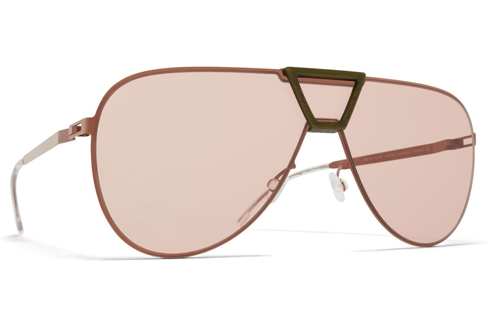 MYKITA Mylon - Pepper Sunglasses MH37 - Khaki/Shiny Copper with Nude Solid Shield