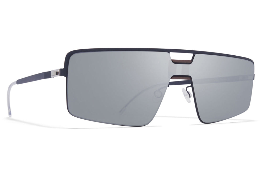 MYKITA Mylon - Soy Sunglasses MH50 Taupe Grey/Indigo with Silver Flash Shield