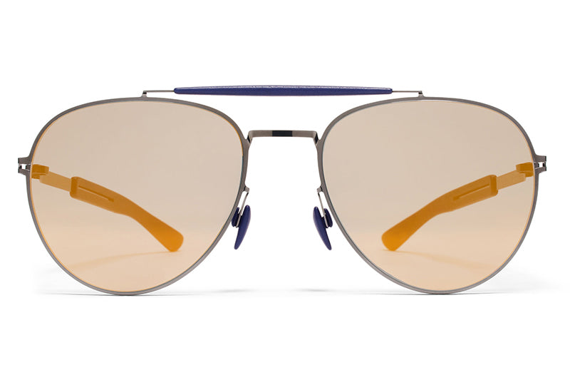 MYKITA Mylon Sunglasses - Sloe MH4 - Shiny Graphite/Navy Blue with Pearly Gold Flash Lenses