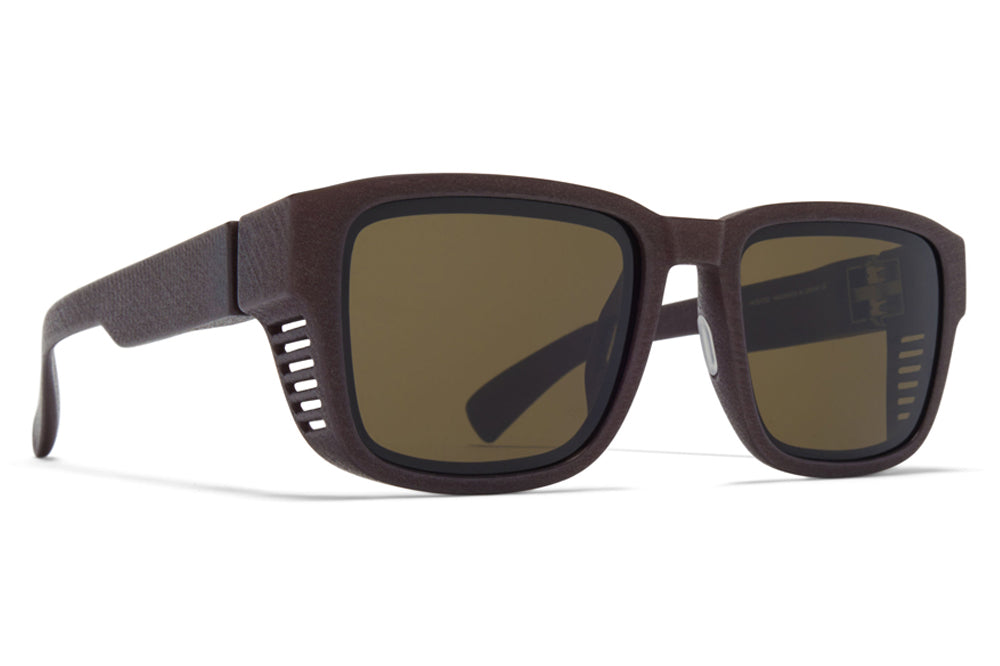 MYKITA - Boost Sunglasses MD22 - Ebony Brown with Raw Green Solid Lenses