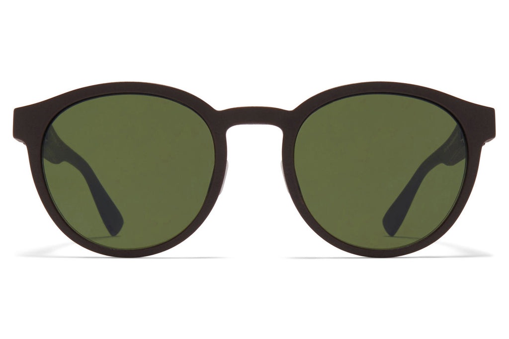 MYKITA Mylon - Coleman Sunglasses MD22 - Ebony Brown with Green Solid Lenses