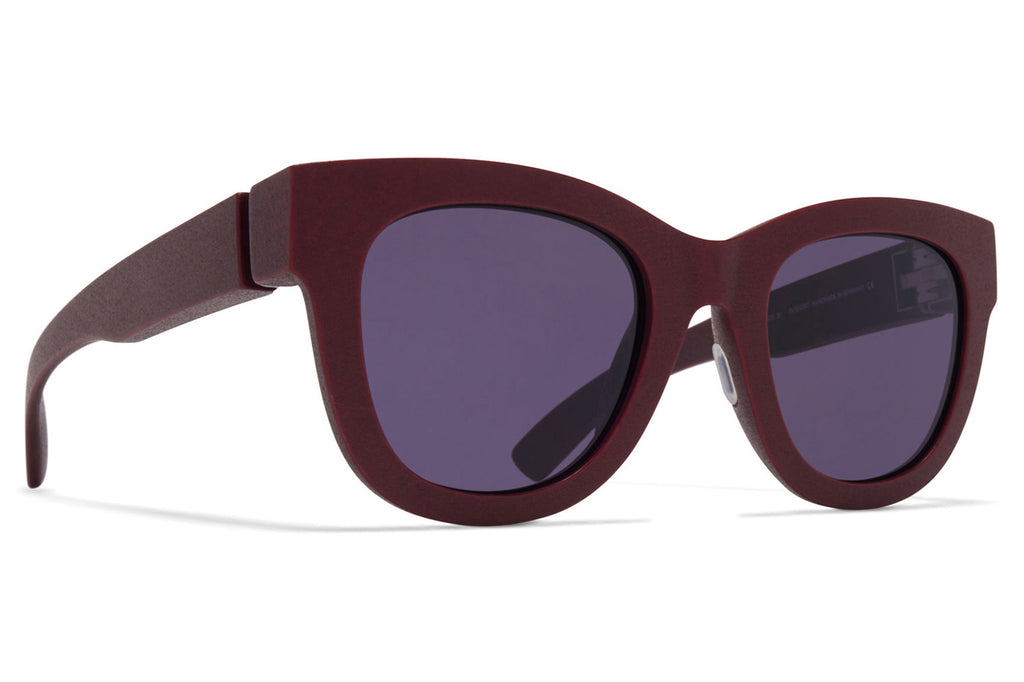 MYKITA Mylon - Dew Sunglasses MD38 - Burgundy with Cool Grey Solid Lenses