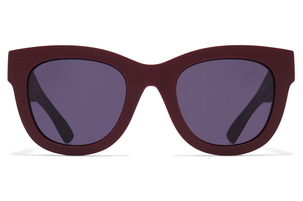MYKITA Mylon - Dew Sunglasses MD38 - Burgundy with Cool Grey Solid Lenses