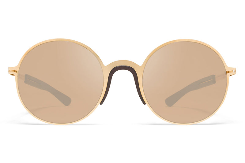 MYKITA Mylon Sunglasses - Ivy MH2 - Gold/Ebony Brown with Sienna Brown Flash Lenses