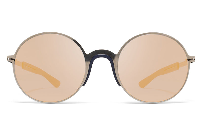 MYKITA Mylon Sunglasses - Ivy MH4 - Shiny Graphite/Navy Blue with Pearly Gold Flash Lenses