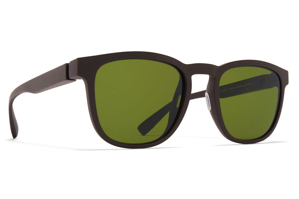 MYKITA Mylon - Lovell Sunglasses MD22 - Ebony Brown with Green Solid Lenses