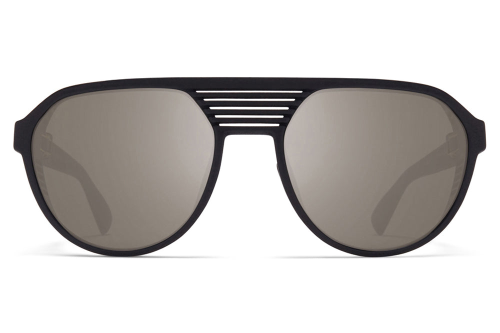 MYKITA Mylon - Peak Sunglasses MD1 - Pitch Black with Gunmetal Flash Lenses