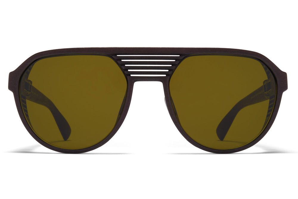 MYKITA Mylon - Peak Sunglasses MD22 - Ebony Brown with Fern Solid Lenses