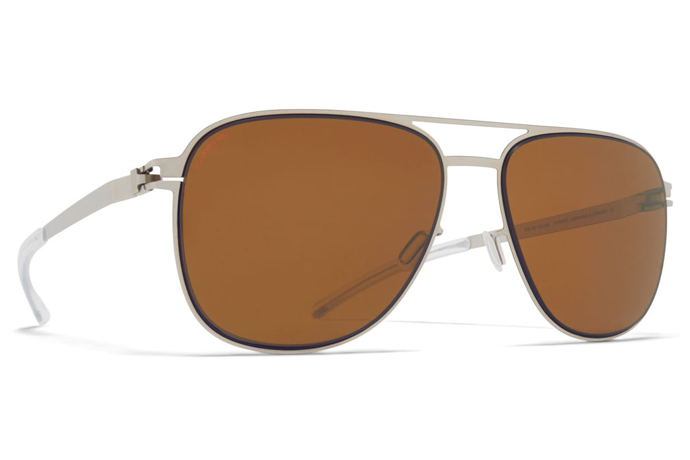 MYKITA - Caleb Sunglasses Silver/Blue Velvet with Polarized Pro Amber Brown Lenses