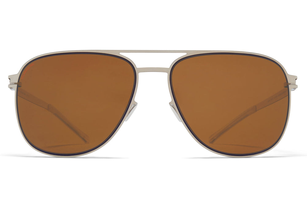 MYKITA - Caleb Sunglasses Silver/Blue Velvet with Polarized Pro Amber Brown Lenses