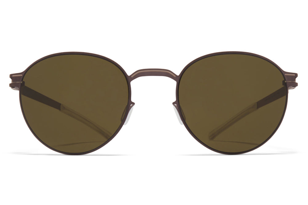 MYKITA - Carlo Sunglasses Mocca/Dark Sand with Raw Green Solid Lenses