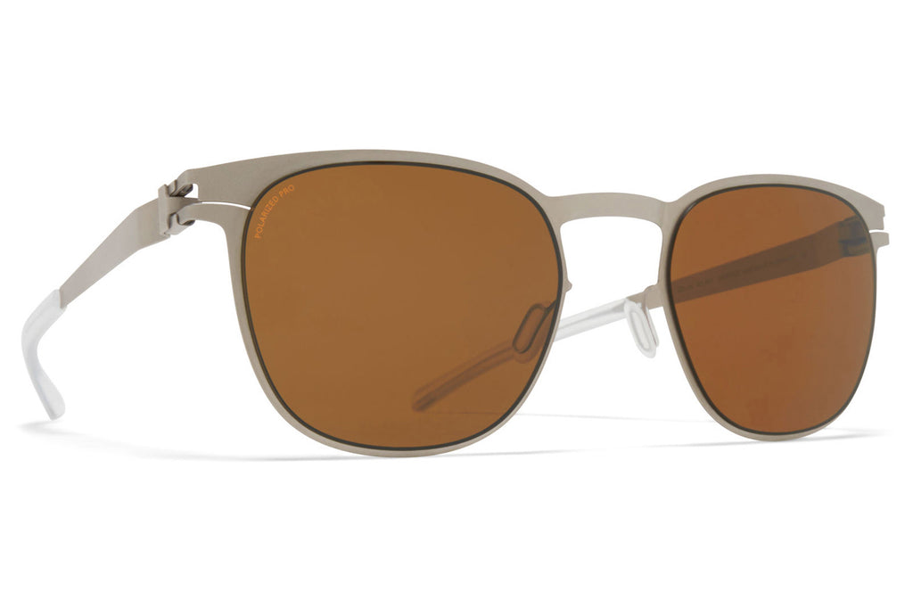 MYKITA - Easton Sunglasses Matte Silver with Polarized Pro Amber Brown Lenses
