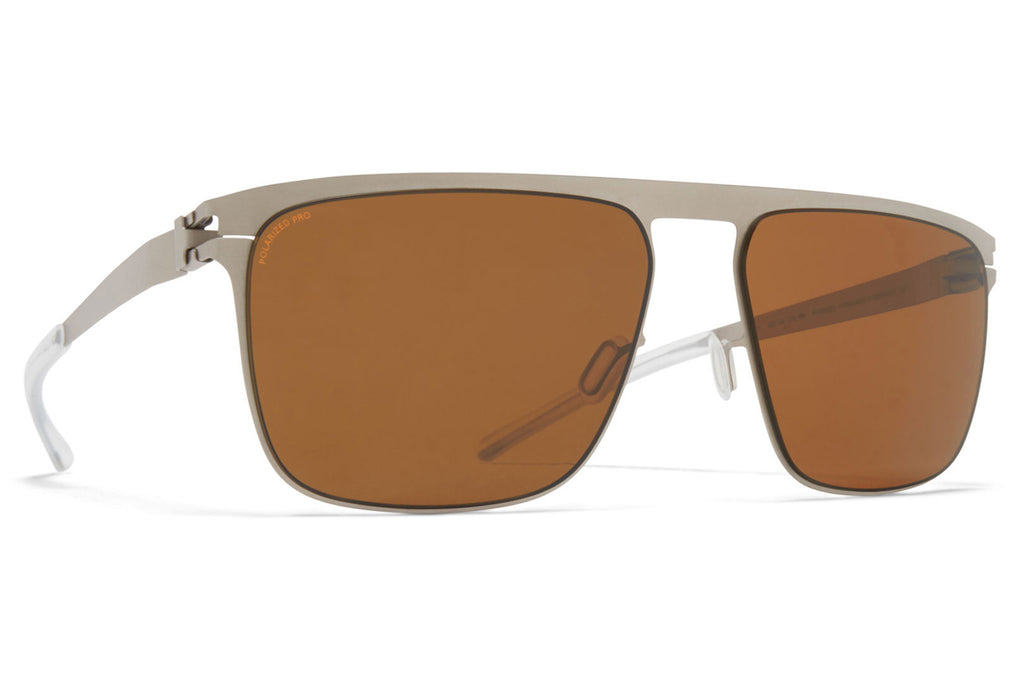 MYKITA - Hampton Sunglasses Matte Silver with Polarized Pro Amber Brown Lenses