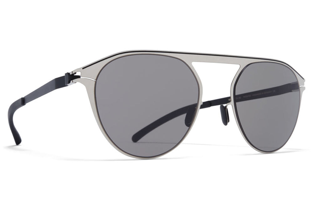 MYKITA - Paulin Sunglasses Silver/Black with Dark Grey Solid Lenses