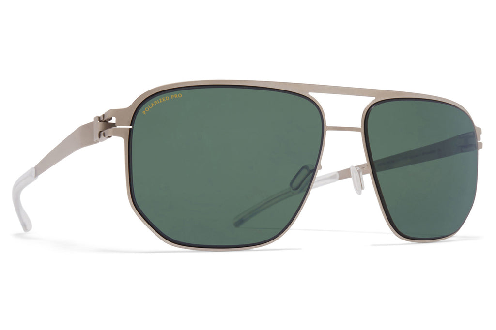 MYKITA - Perry Sunglasses Matte Silver/Black with Polarized Pro Green 15 Lenses