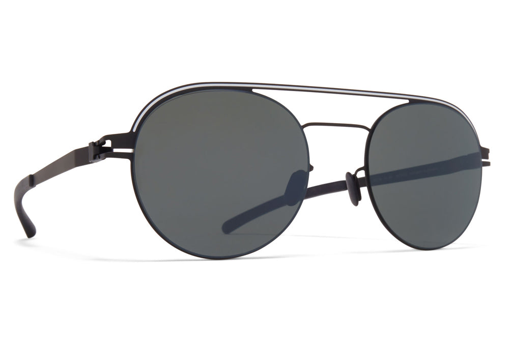 MYKITA - Turner Sunglasses Black/White with Mirror Black Lenses