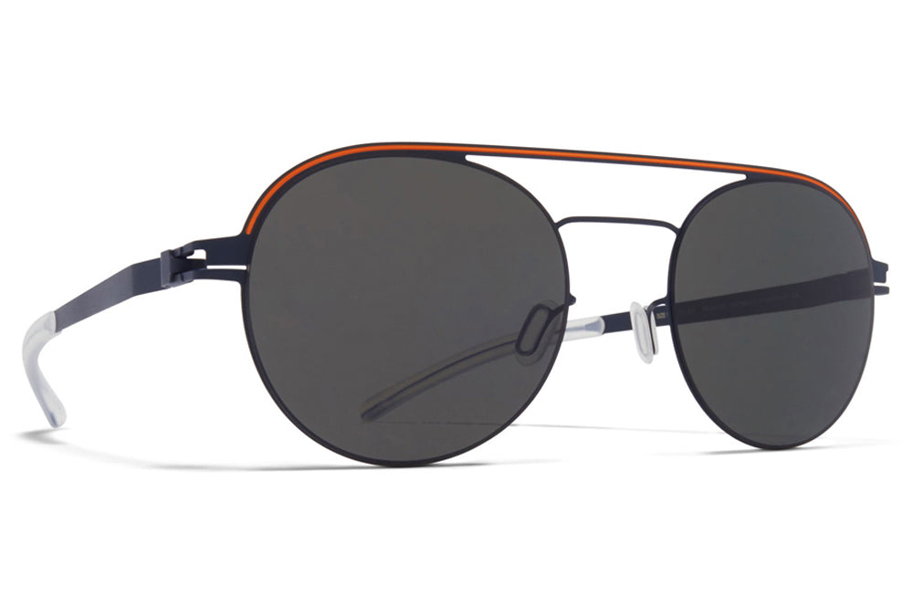 MYKITA - Turner Sunglasses Indigo/Orange with Dark Grey Solid Lenses