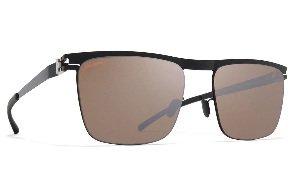 MYKITA - Will Sunglasses Jet Black with Polarized Pro Hi-Con Brown Silver Flash Lenses