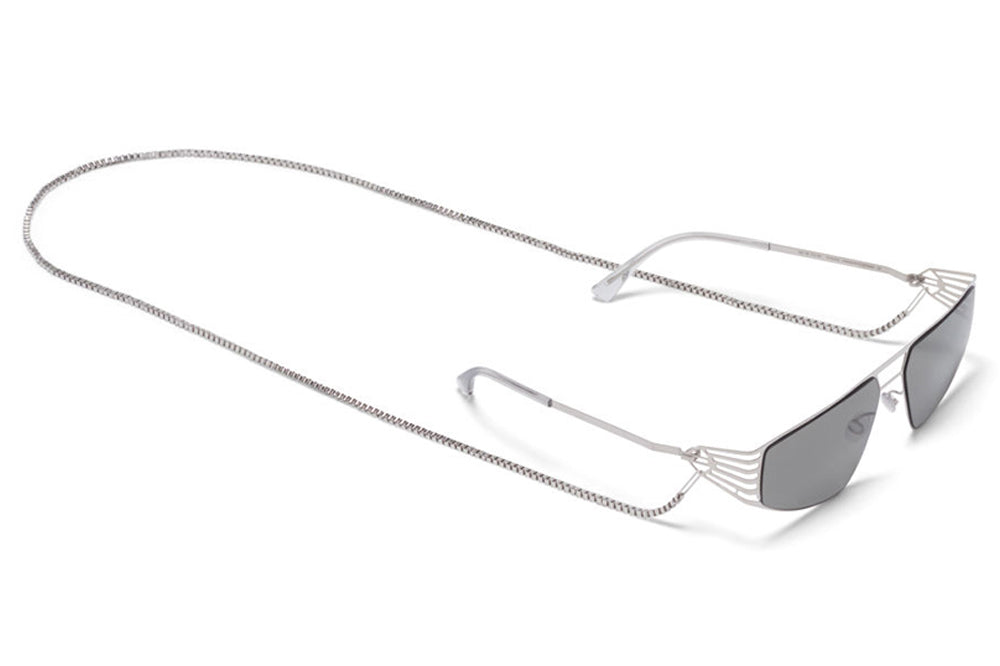 MYKITA STUDIO - Studio 8.1 Sunglasses Shiny Silver with Grey Solid Lenses and neck chain