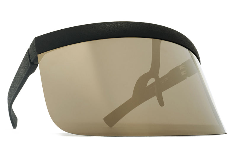 MYKITA & Bernhard Willhelm - Daisuke Sunglasses MD1 - Pitch Black with Gold Flash Shield