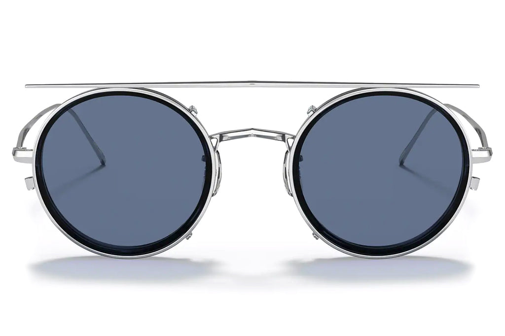 Oliver Peoples | G. Ponti-2 (OV1292T) Eyeglasses Brushed Chrome-G.P Blue Tortoise with Blue Lenses