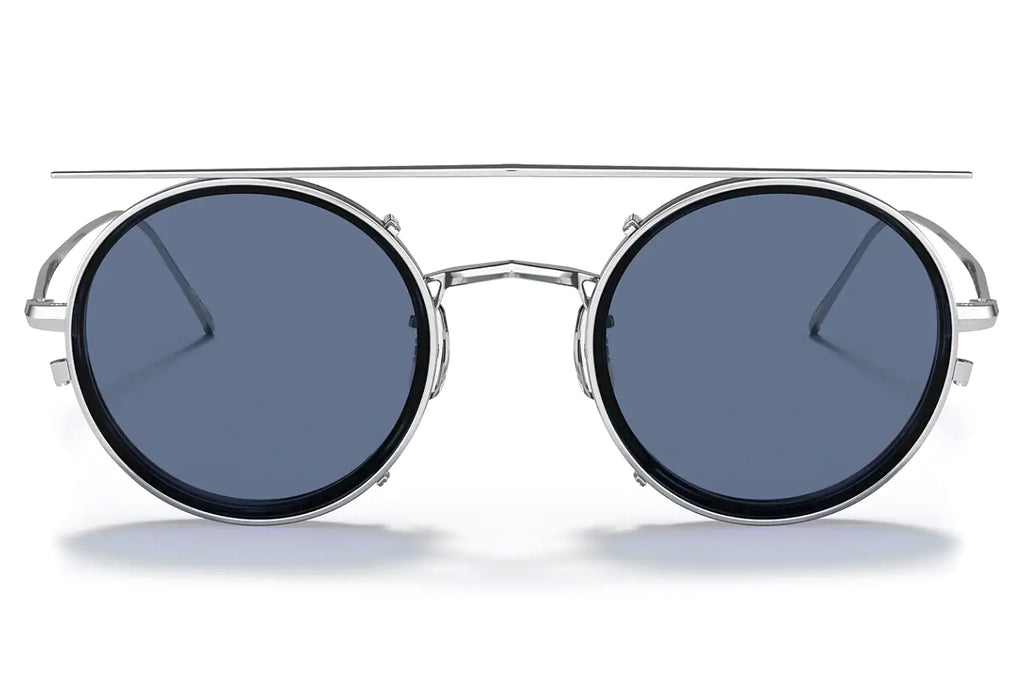 Oliver Peoples | G. Ponti-2 (OV1292T) Eyeglasses Brushed Chrome-G.P Blue Tortoise with Blue Lenses