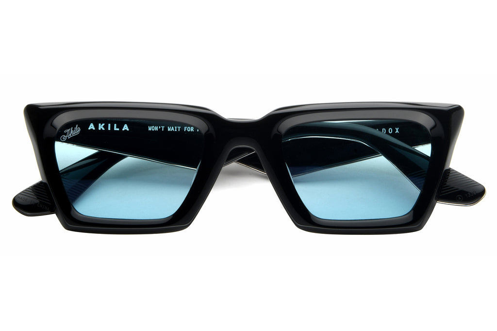 AKILA® Eyewear - Paradox Sunglasses Black w/ Teal Lenses