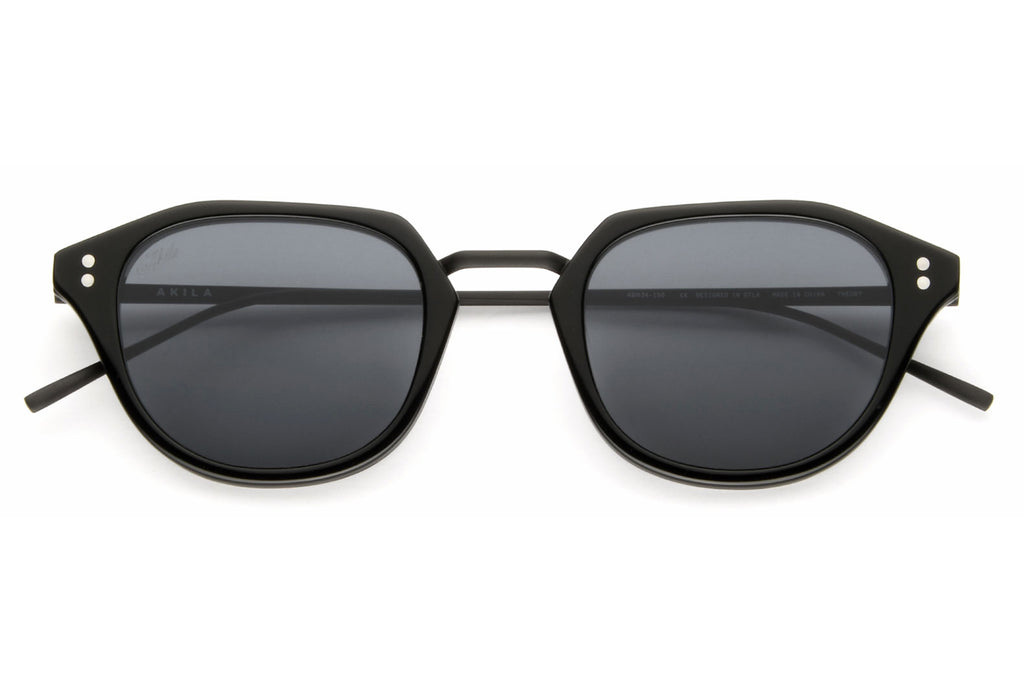 AKILA® Eyewear - Theory Sunglasses Shiny Black w/ Black Lenses