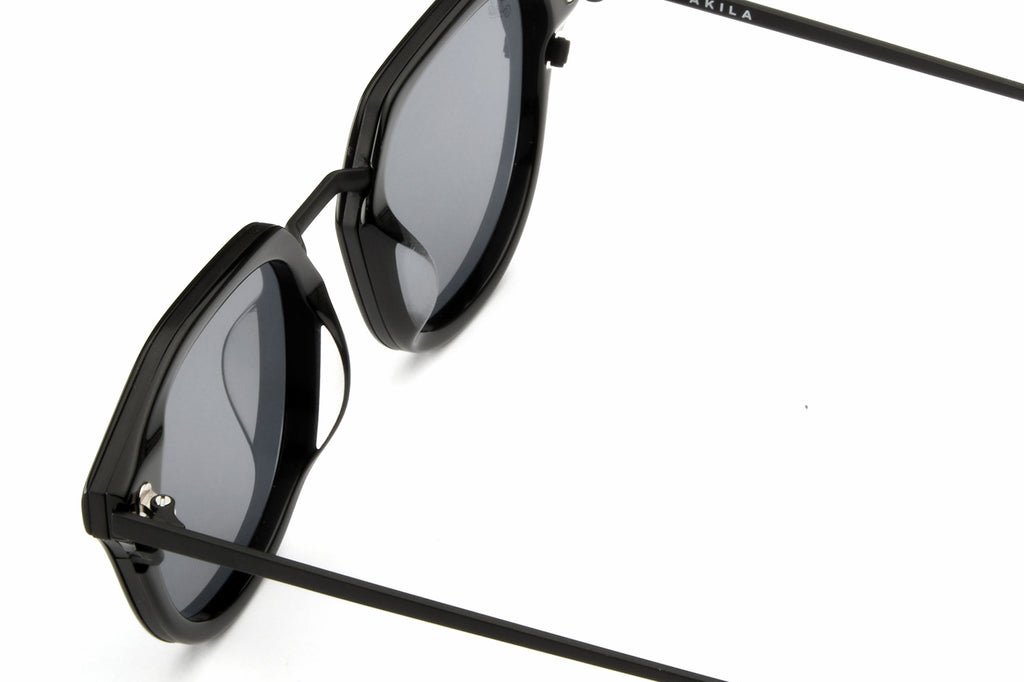 AKILA® Eyewear - Theory Sunglasses Shiny Black w/ Black Lenses