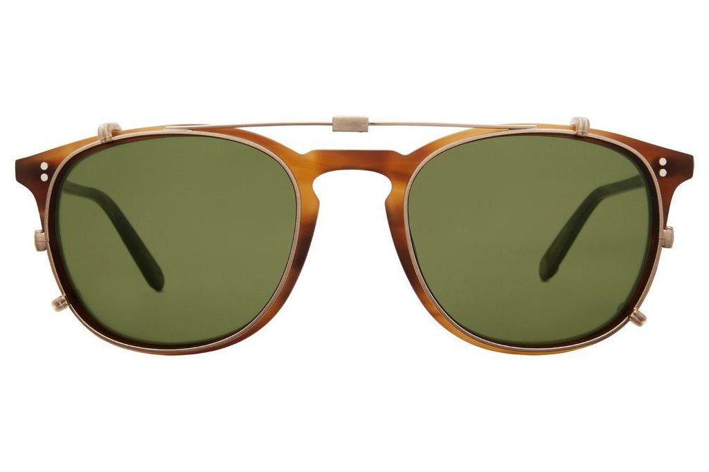 Garrett Leight - Kinney Clip On Shades Gold with Green Lenses