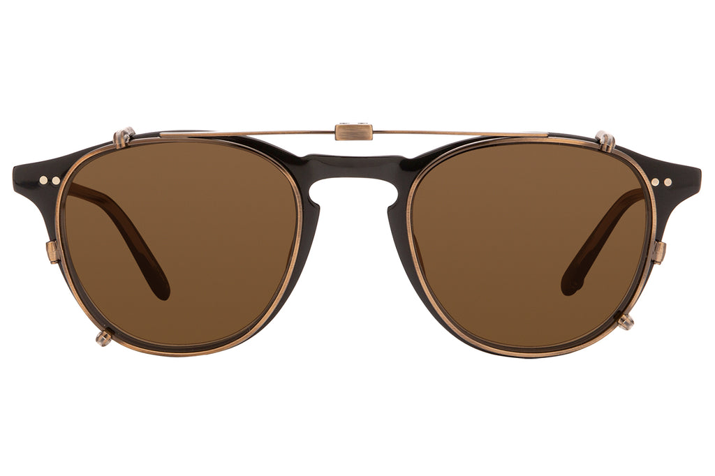Garrett Leight - Hampton Clip On Shades Brushed Gold with Brown Lenses