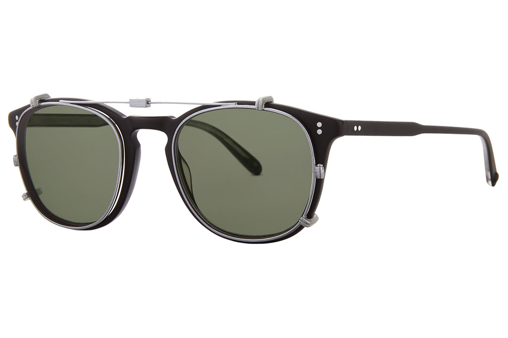 Garrett Leight - Kinney Clip On Shades Brushed Silver with G15 Lenses