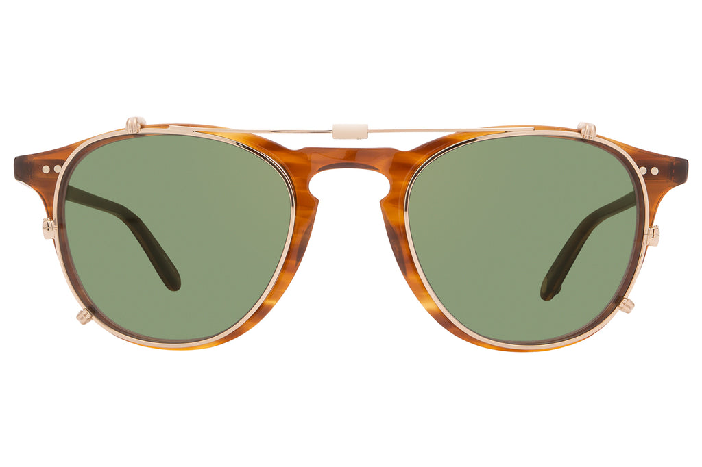 Garrett Leight - Hampton Clip On Shades Gold with Green Lenses