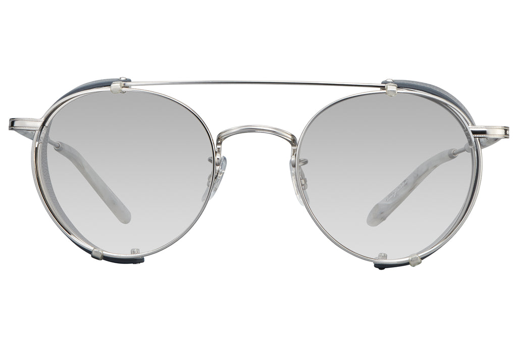 Garrett Leight - Wilson M Clip-On Side Shield Granite Leather-Silver