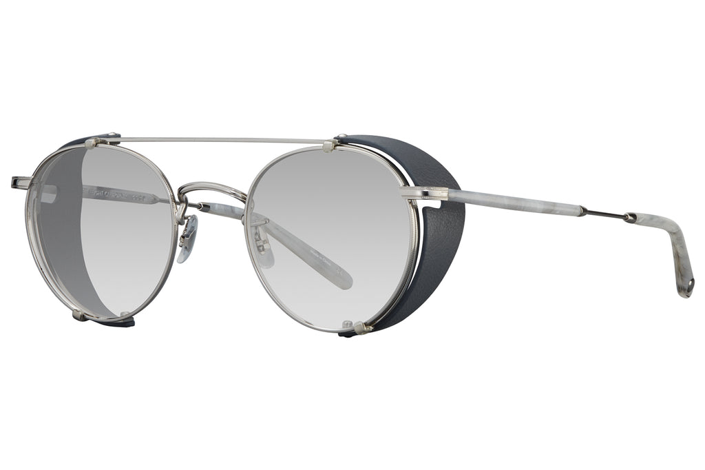 Garrett Leight - Wilson M Clip-On Side Shield Granite Leather-Silver