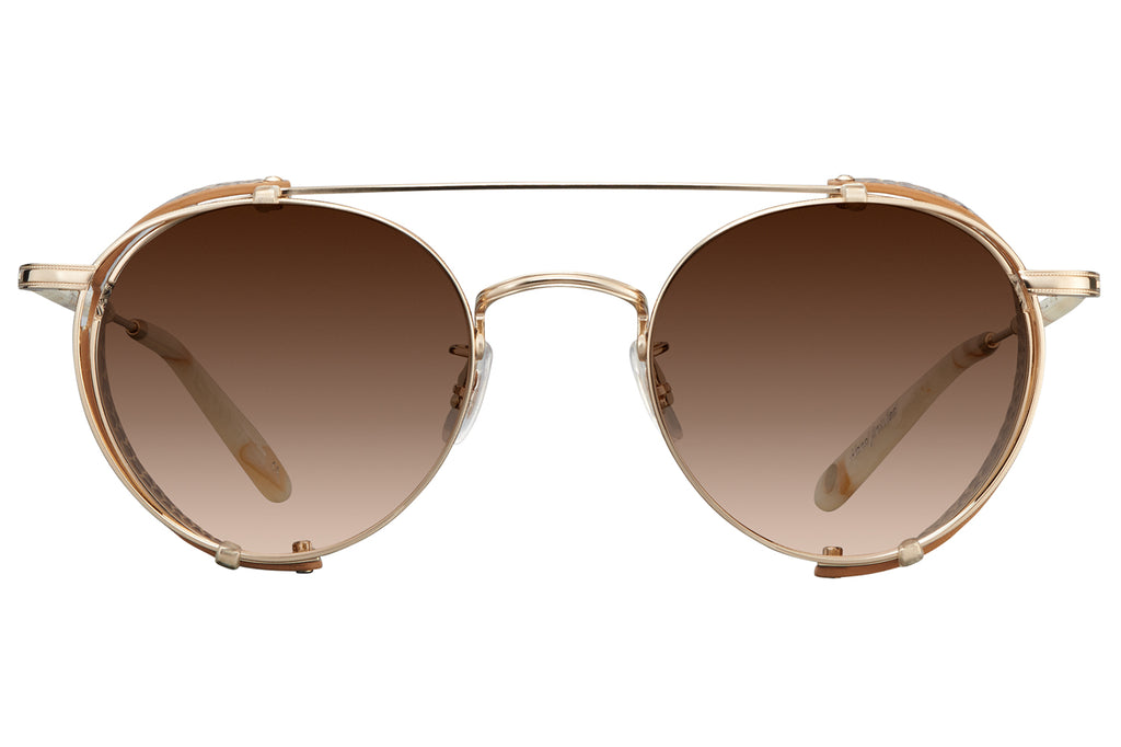 Garrett Leight - Wilson M Clip-On Side Shield Jasper Leather-Gold