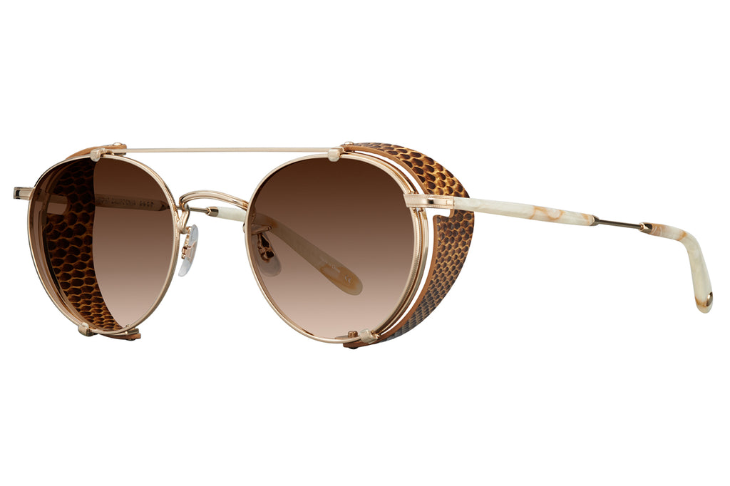Garrett Leight - Wilson M Clip-On Side Shield Jasper Leather-Gold